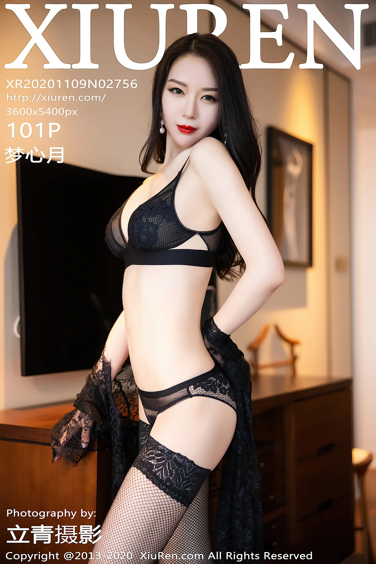 [XiuRen秀人网]No.2756_嫩模梦心月心愿旅拍性感黑色内衣配黑色蕾丝网袜极致魅惑写真101P-秀人网 - XiuRen.Pro